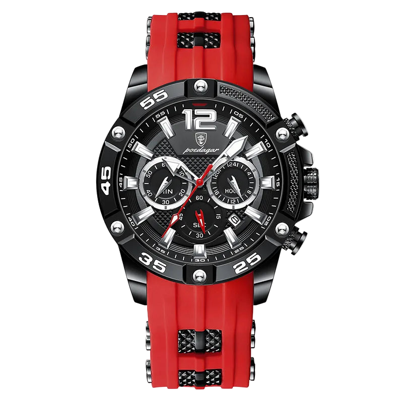 new POEDAGAR Silicone Strap Sport Men's Watch Luxury Stopwatch Waterproof Military Wristwatches For Men Brand Luminous Clo...