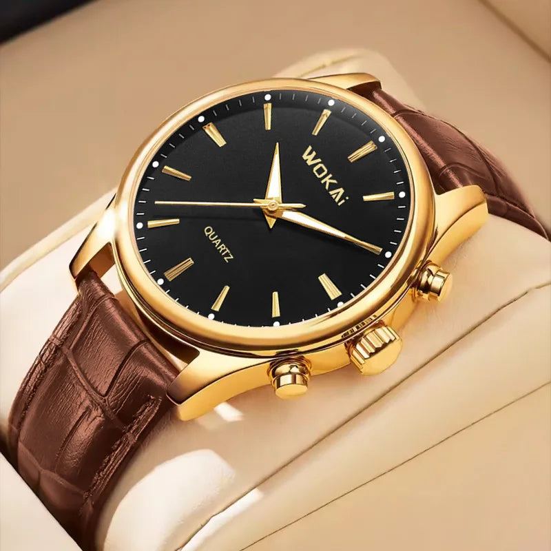 Fashion Geneva Men's Wristwatch Date Alloy Case Leather Analog Quartz Sport Watch Male Clock Top Brand Luxury Relogio Masc...