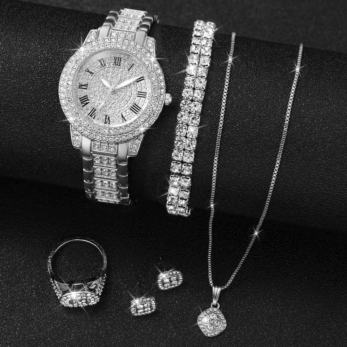 Lustrella Set – 6-Piece Diamond-Inspired Women's Watch - High quality product image