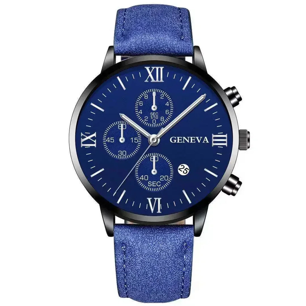 Fashion Geneva Men's Wristwatch Date Alloy Case Leather Analog Quartz Sport Watch Male Clock Top Brand Luxury Relogio Masc...