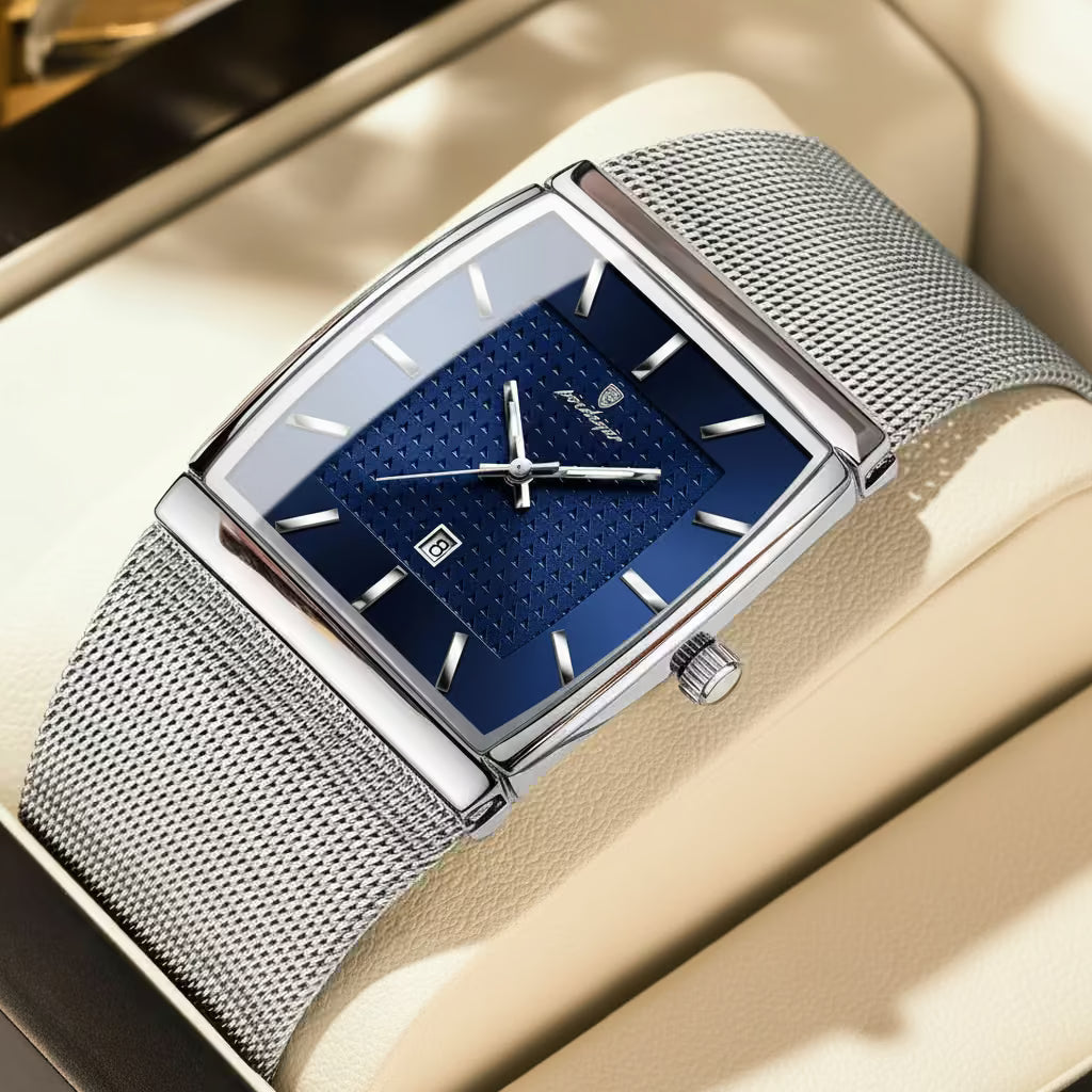 MetroLine™ – Top Luxury Stainless Steel Mesh Date Watch