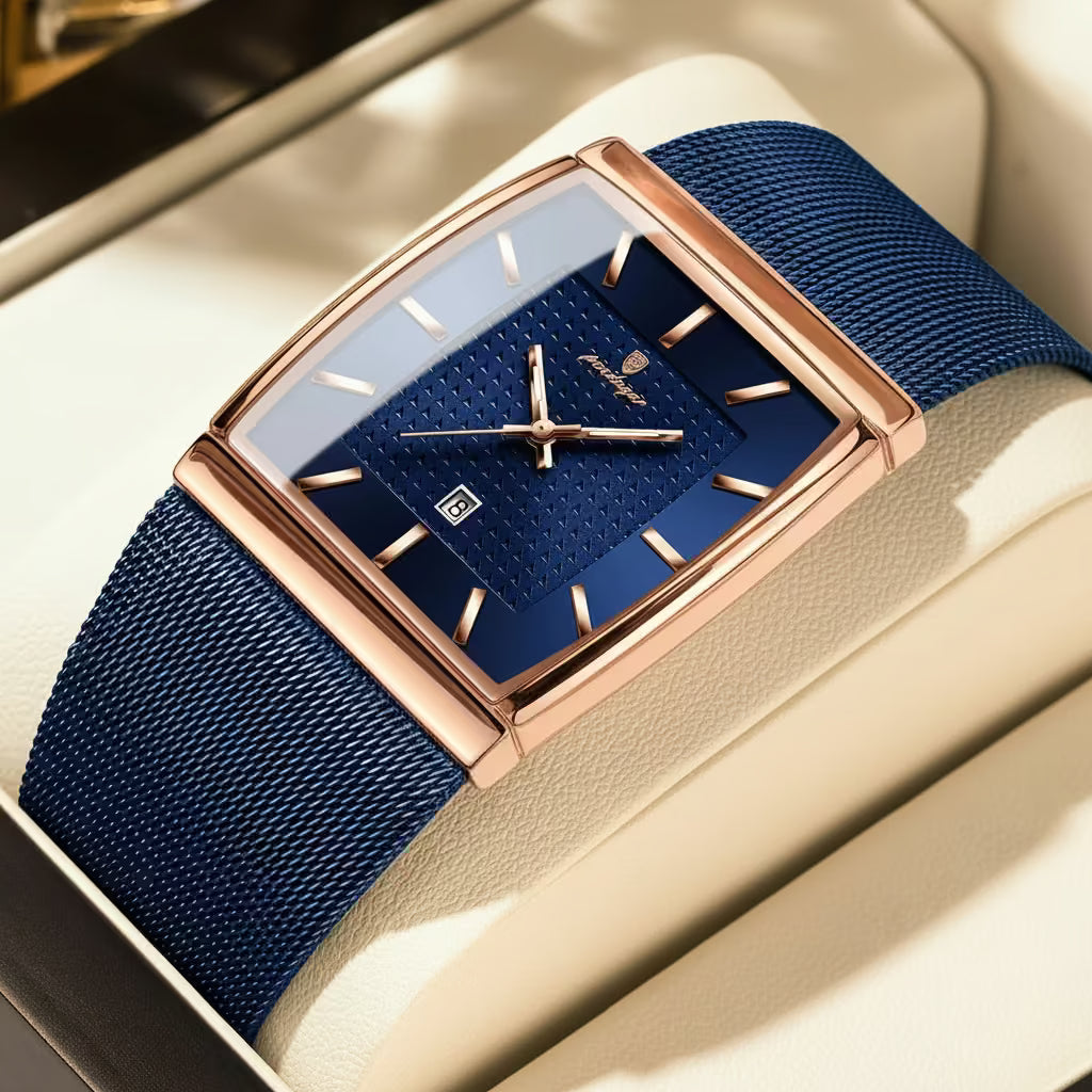 MetroLine™ – Top Luxury Stainless Steel Mesh Date Watch