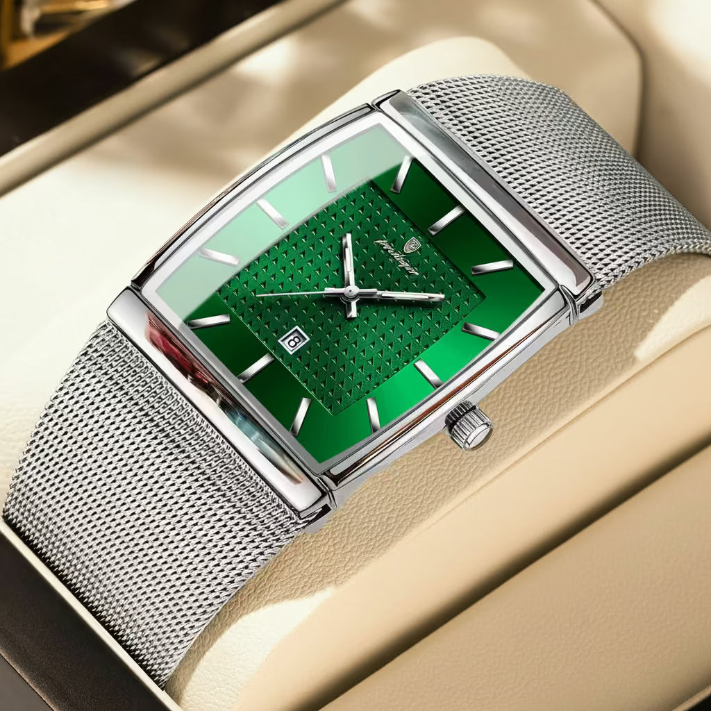 MetroLine™ – Top Luxury Stainless Steel Mesh Date Watch