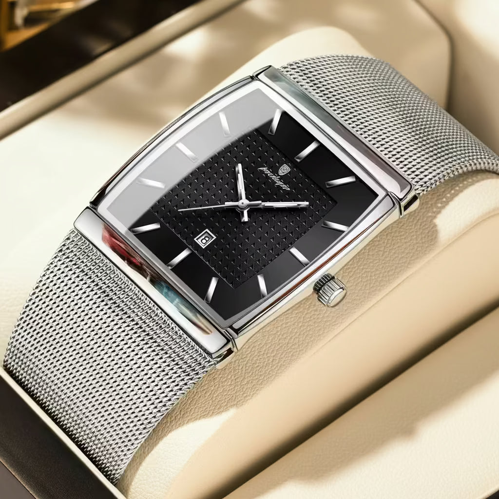 MetroLine™ – Top Luxury Stainless Steel Mesh Date Watch