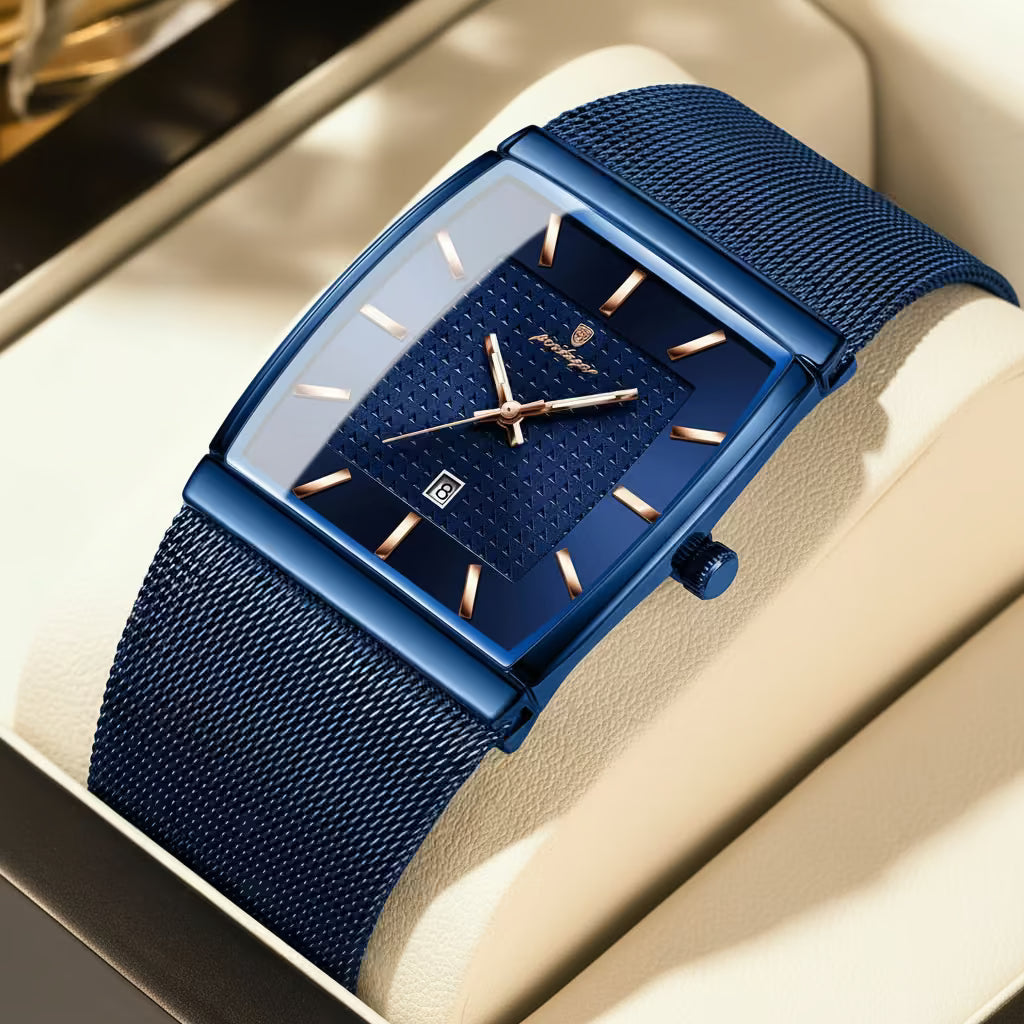 MetroLine™ – Top Luxury Stainless Steel Mesh Date Watch