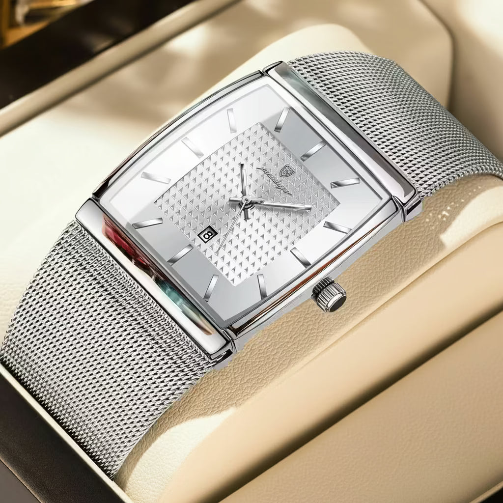 MetroLine™ – Top Luxury Stainless Steel Mesh Date Watch